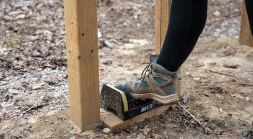 shoe on boot brush station